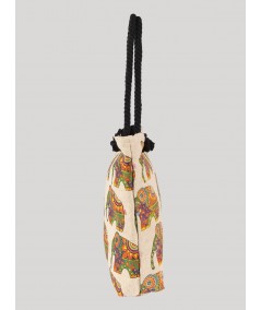 Ecru elephant Printed Canvas Bag Boer and Fitch - 2