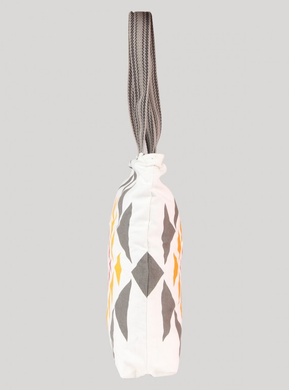 White Printed Canvas Bag Boer and Fitch - 2
