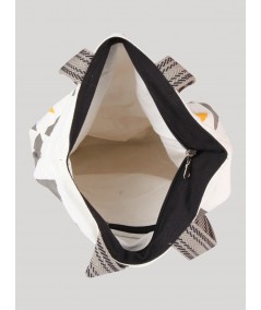 White Printed Canvas Bag Boer and Fitch - 3