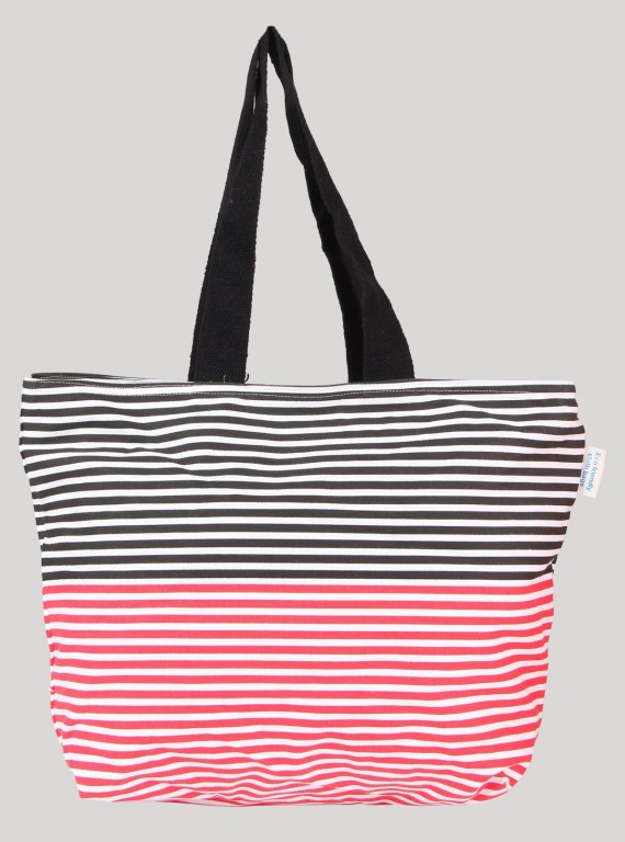 Stripe Print Canvas Bag Boer and Fitch - 1