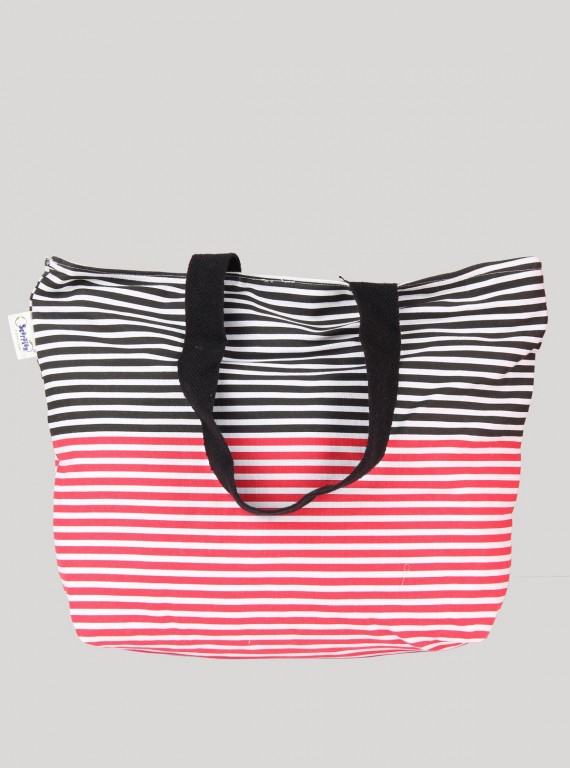 Stripe Print Canvas Bag Boer and Fitch - 4