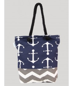 Anchor Print Canvas Bag