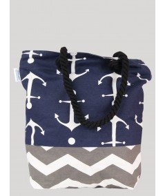 Anchor Print Canvas Bag Boer and Fitch - 2