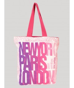 Pink Printed Canvas Bag