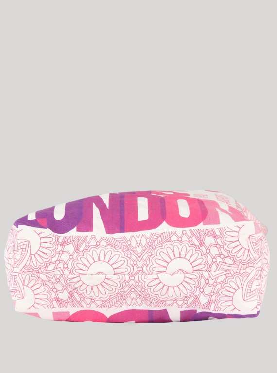 Pink Printed Canvas Bag Boer and Fitch - 5