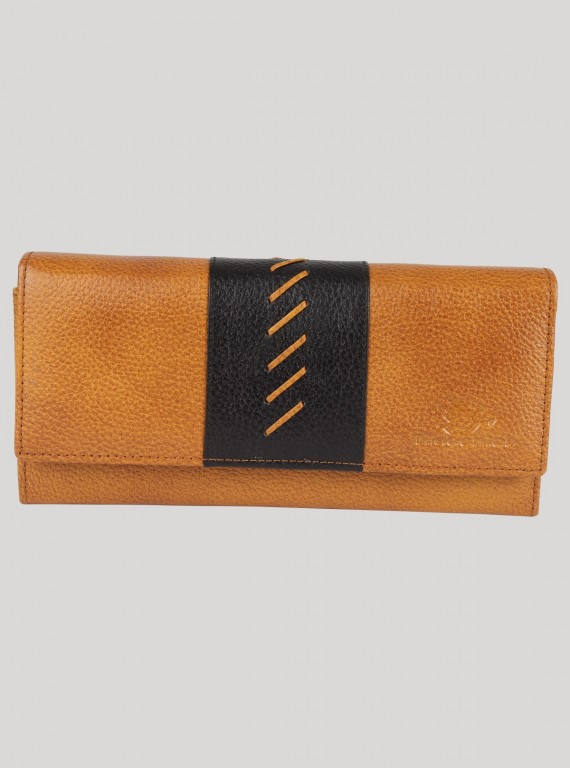 Black Patch Leather Wallet
