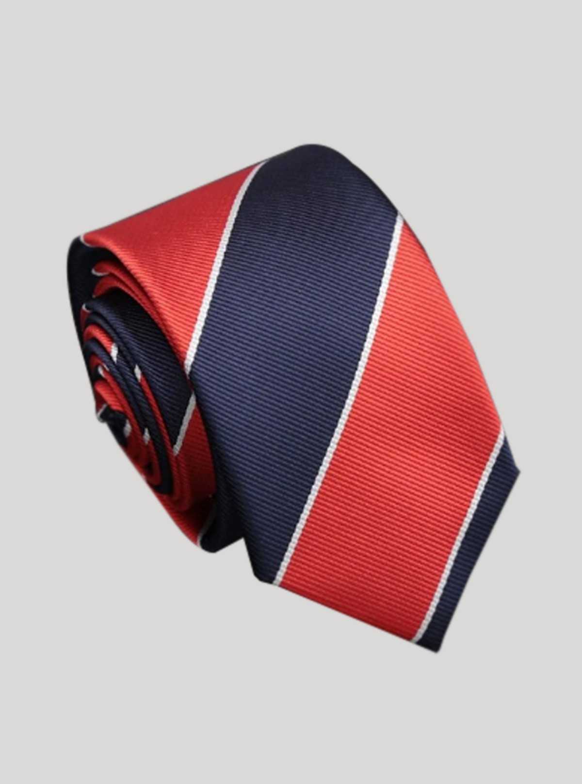 Red Stripe Classic Tie Boer and Fitch - 1