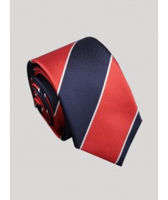 Red Stripe Classic Tie Boer and Fitch - 1