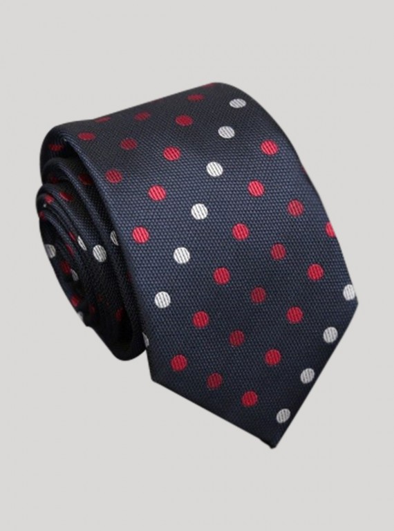Men’s Navy Blue Dotted Tie – Classic Elegance by Boer and Fitch