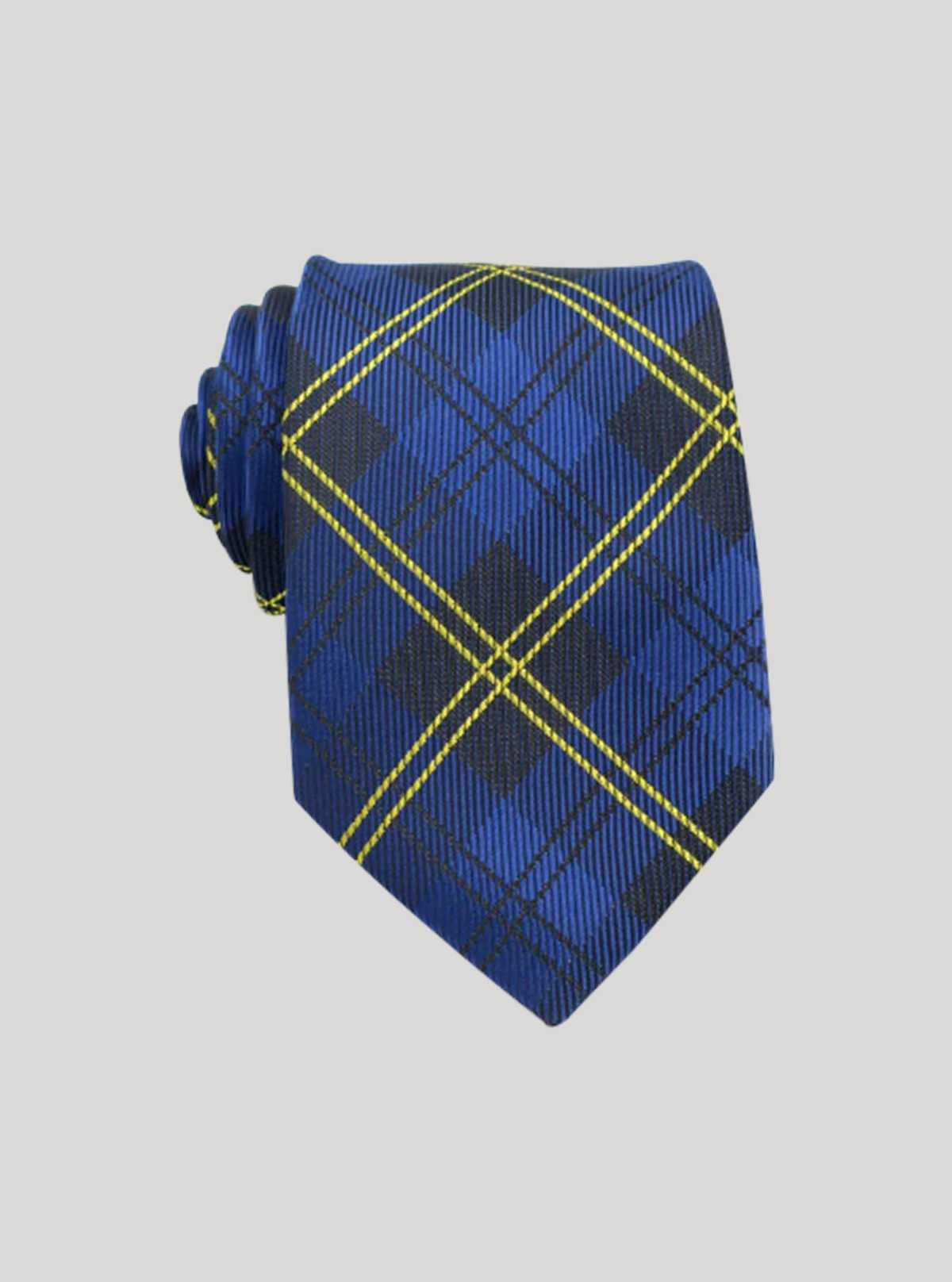 Men’s Blue & Gold Silk Tie – Premium Formalwear by Boer and Fitch