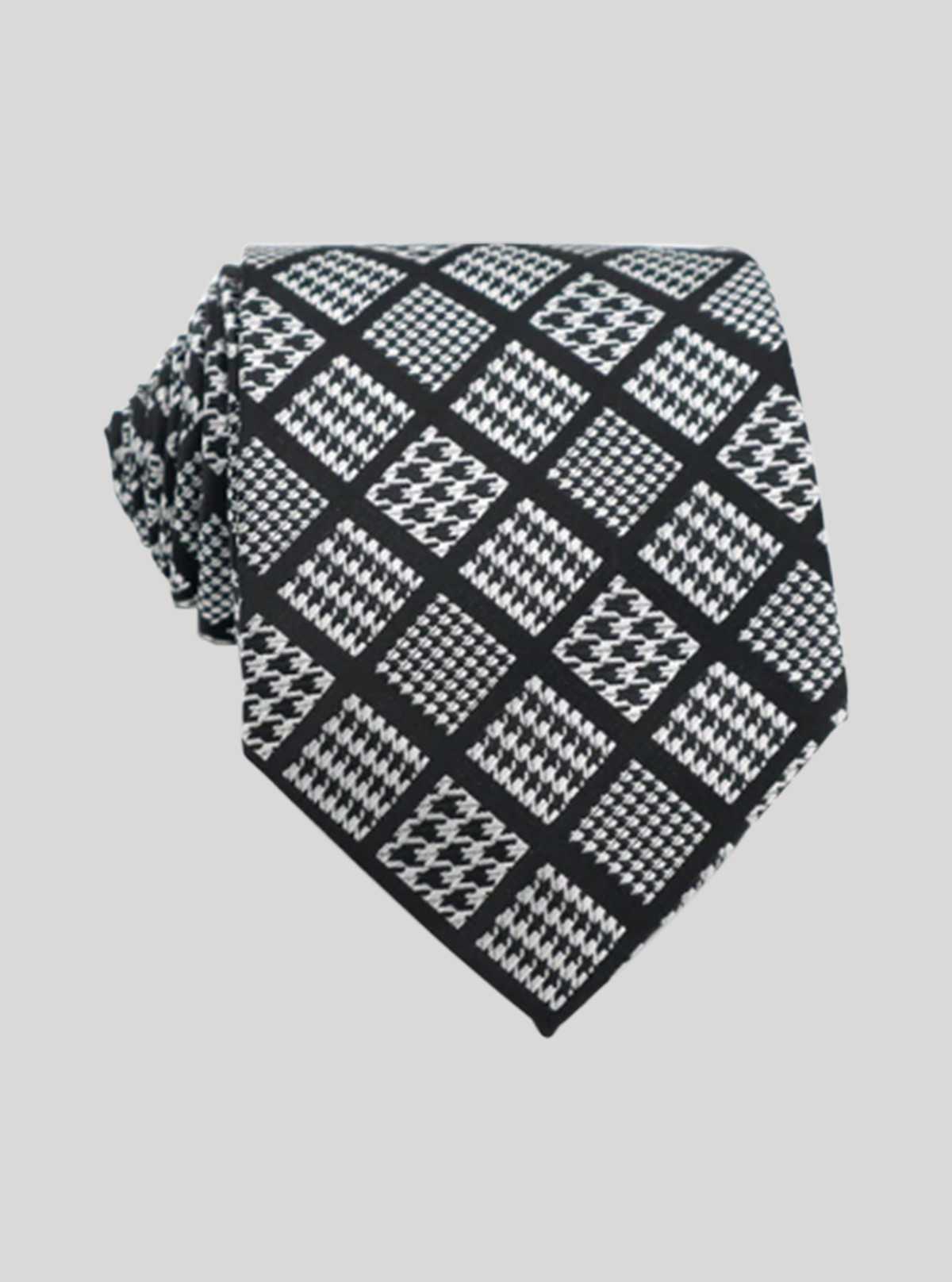 Black Check Neck Tie