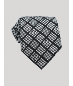 Men’s Black Checked Tie – Classic Checkered Neckwear by Boer and Fitch