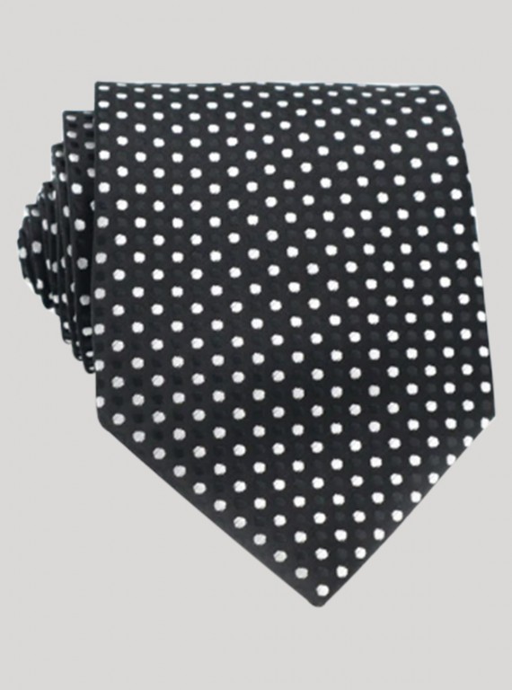 Men’s Black Dotted Tie – Timeless Formalwear by Boer and Fitch