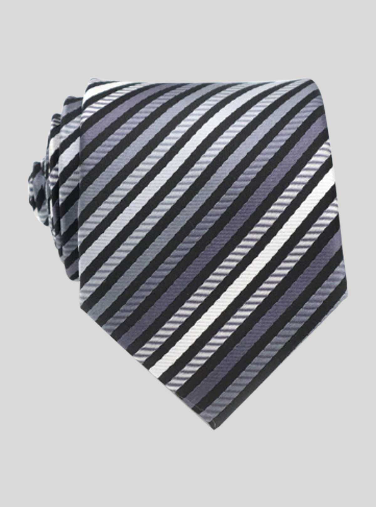 Black Multi Stripe Tie Boer and Fitch - 1