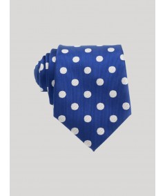 Men’s White Dotted Blue Tie – Sharp Contrast Style by Boer & Fitch