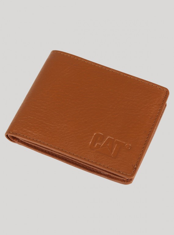 Beige Plain Leather Wallet Boer and Fitch - 1