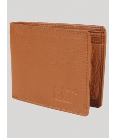 Beige Plain Leather Wallet
