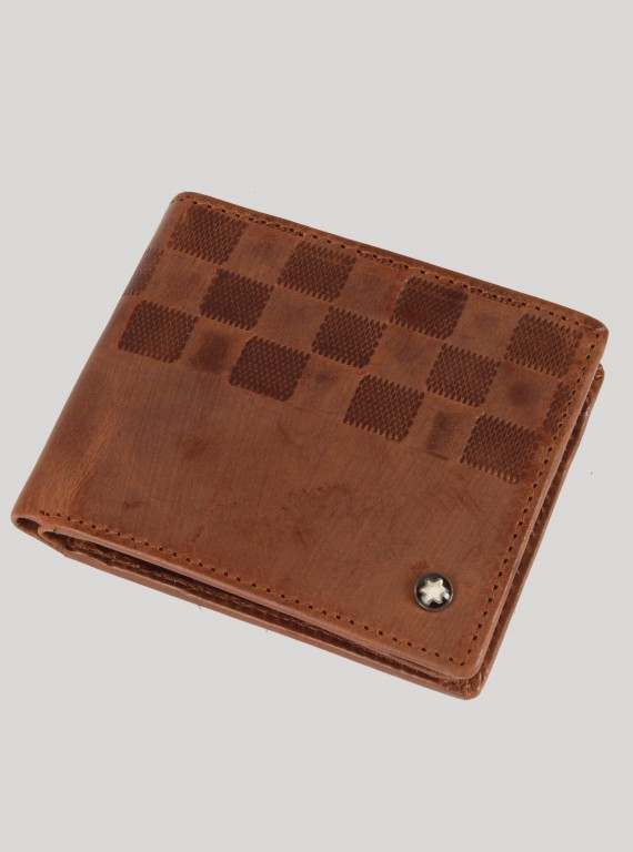 Brown Squared Box Designer Wallet Boer and Fitch - 1