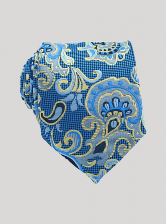 Men’s Premium Blue Patterned Tie – Elegant Statement by Boer & Fitch