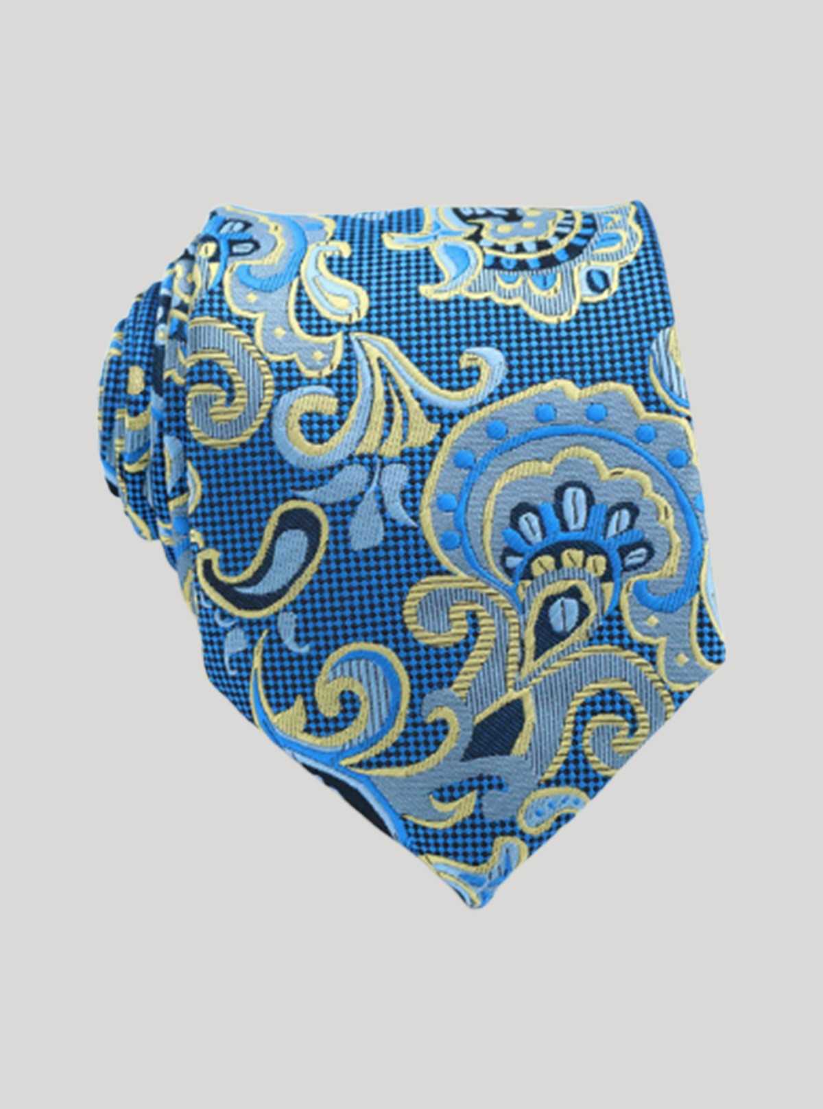 Men’s Premium Blue Patterned Tie – Elegant Statement by Boer & Fitch
