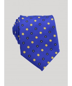 Men’s Royal Blue Floral Dot Necktie – Elegant Style by Boer & Fitch