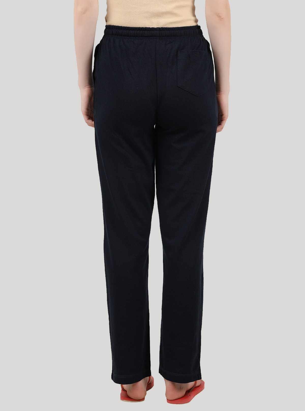 Women’s Navy Lounge Pant in Cotton Fleece Knit – Cozy Everyday Wear