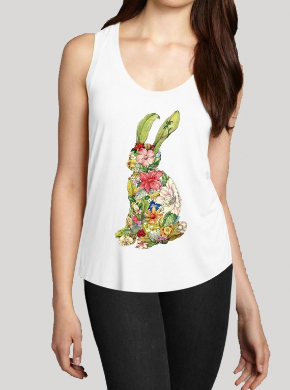 Rabbit Print Sleeveless Top