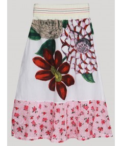 Women’s Ecru Floral Print Skirt – Elegant & Stylish | Boer & Fitch