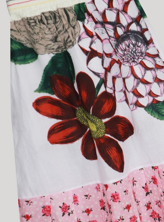 Ecru Floral Print Skirt Boer and Fitch - 2
