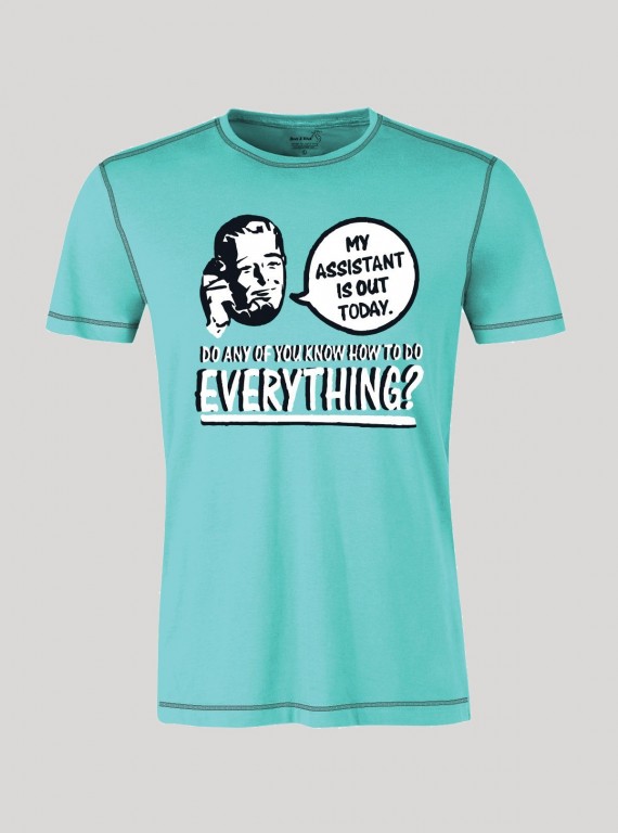 Light Blue Graphic Print T-Shirt for Men – Casual Wear by Boer and Fitch
