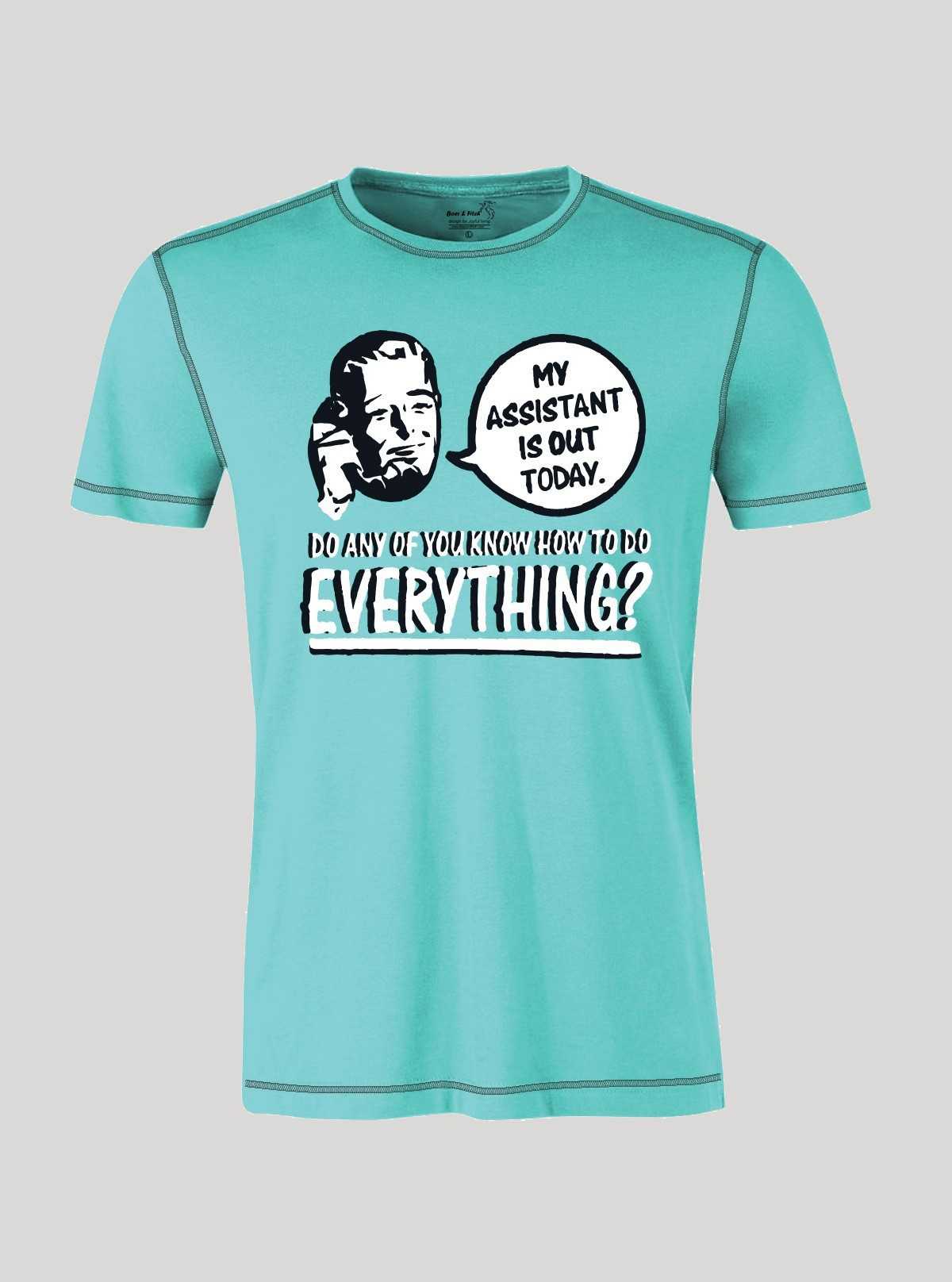 Light Blue Graphic Print T-Shirt for Men – Casual Wear by Boer and Fitch