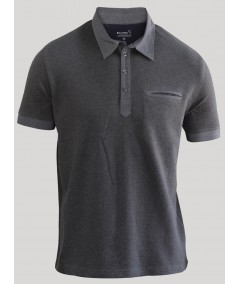 Dark Grey Melange Polo T-Shirt for Men – Casual Style by Boer and Fitch