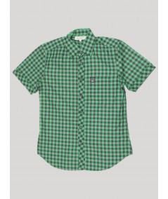 Men’s Green Micro Checked Half Sleeve Shirt – Stylish & Comfortable | Boer & Fitch