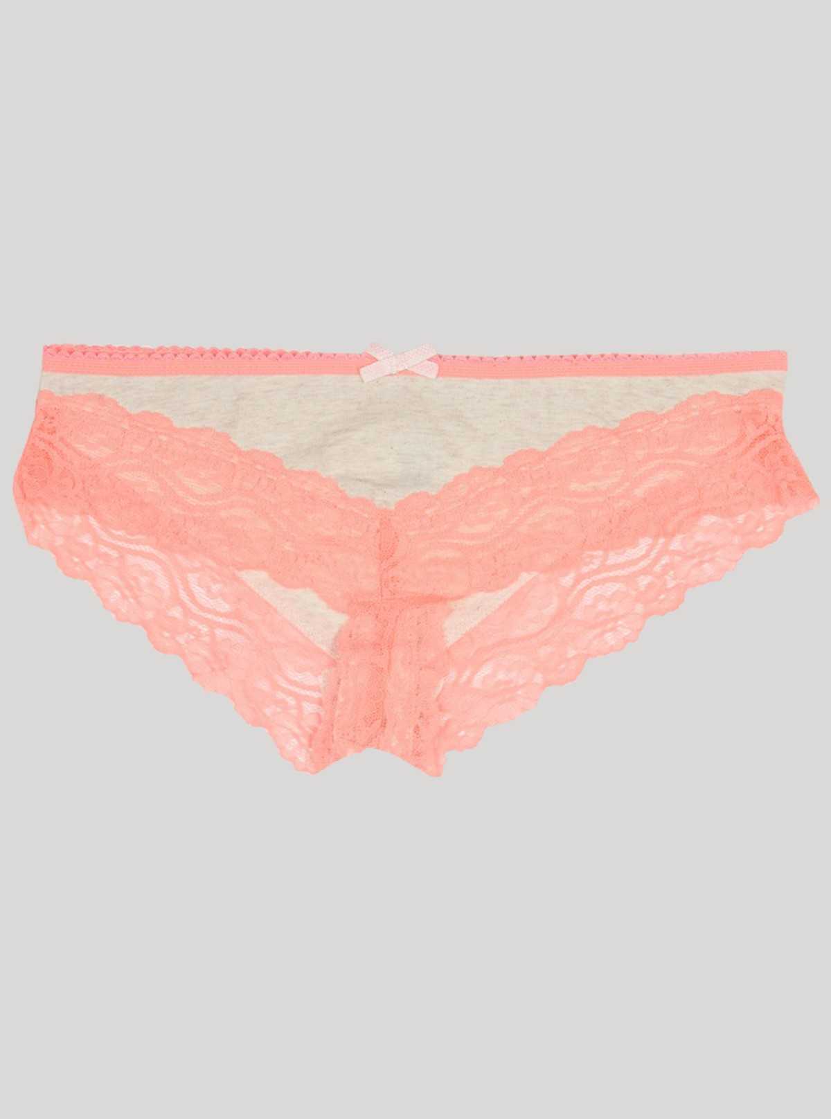 White Melange Pink Lace Panty