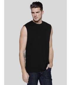 Men’s Black Sleeveless Gym Fit T-Shirt – Muscle Fit, Moisture-Wicking Performance