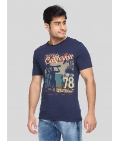 Men’s Navy Surf Print T-Shirt – Coastal Vibes & Casual Comfort
