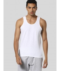 Men’s White Ribbed Vest – Breathable Cotton Base Layer for All-Day Comfort