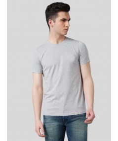 Men's Grey Melange Basic Crew Neck T-Shirt – Classic Comfort Redefined