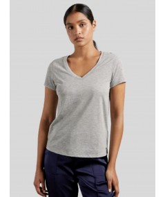 Grey Melange V Neck TShirt