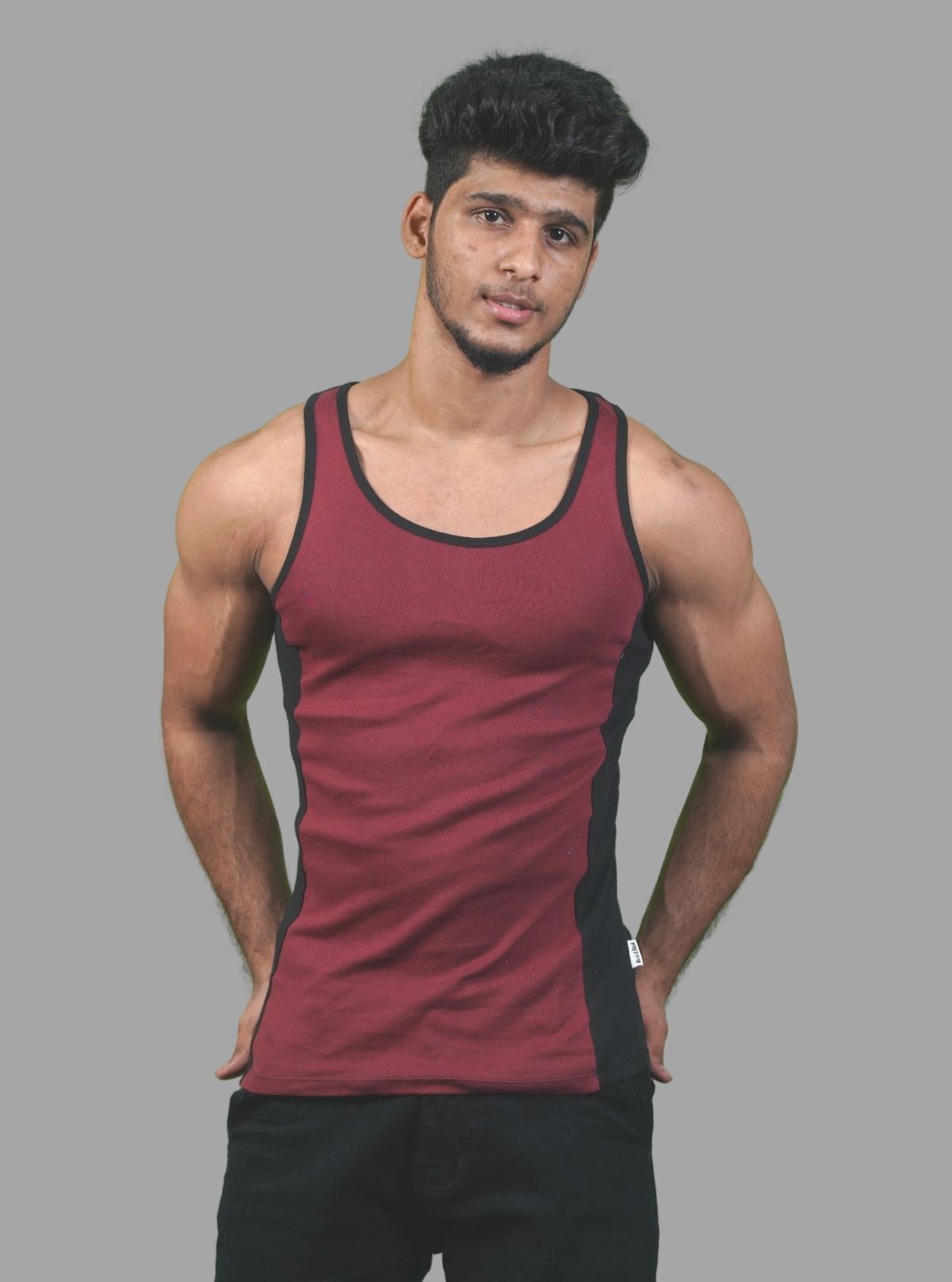 Cut & Sew Burgundy Vest