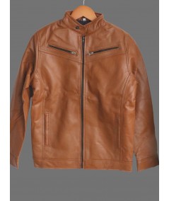 Tan Leather Jacket for Men – Classic Biker & Casual Style by Boer and Fitch