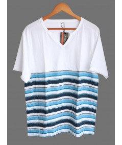 Blue Stripe V-Neck T-Shirt for Men – Casual Style by Boer and Fitch