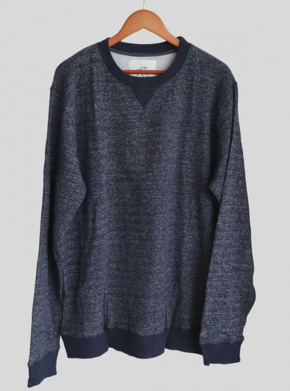 Blue Distress Melange Sweatshirt for Men – Casual Comfort by Boer and Fitch