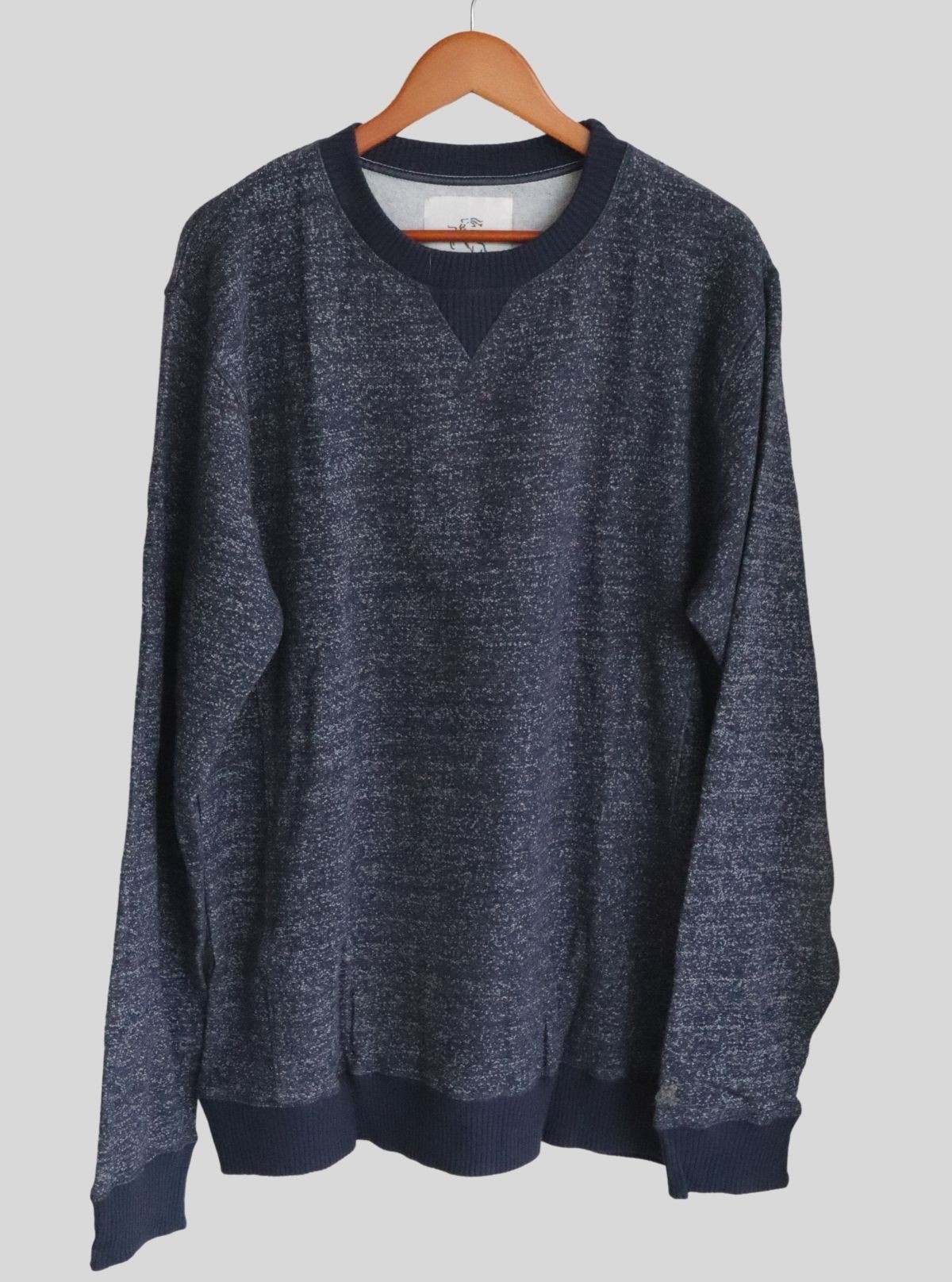 Blue Distress Melange Sweatshirt for Men – Casual Comfort by Boer and Fitch
