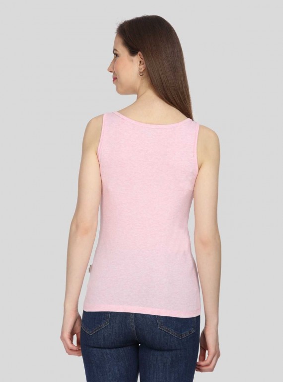 Pink Printed Sleeveless Stretch Top