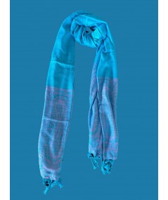 Unisex Sky Blue Viscose Blend Stole – Lightweight & Elegant Layer