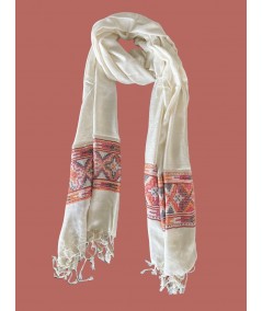 Unisex Cream White Stole in Viscose Blend – Lightweight Elegant Wrap