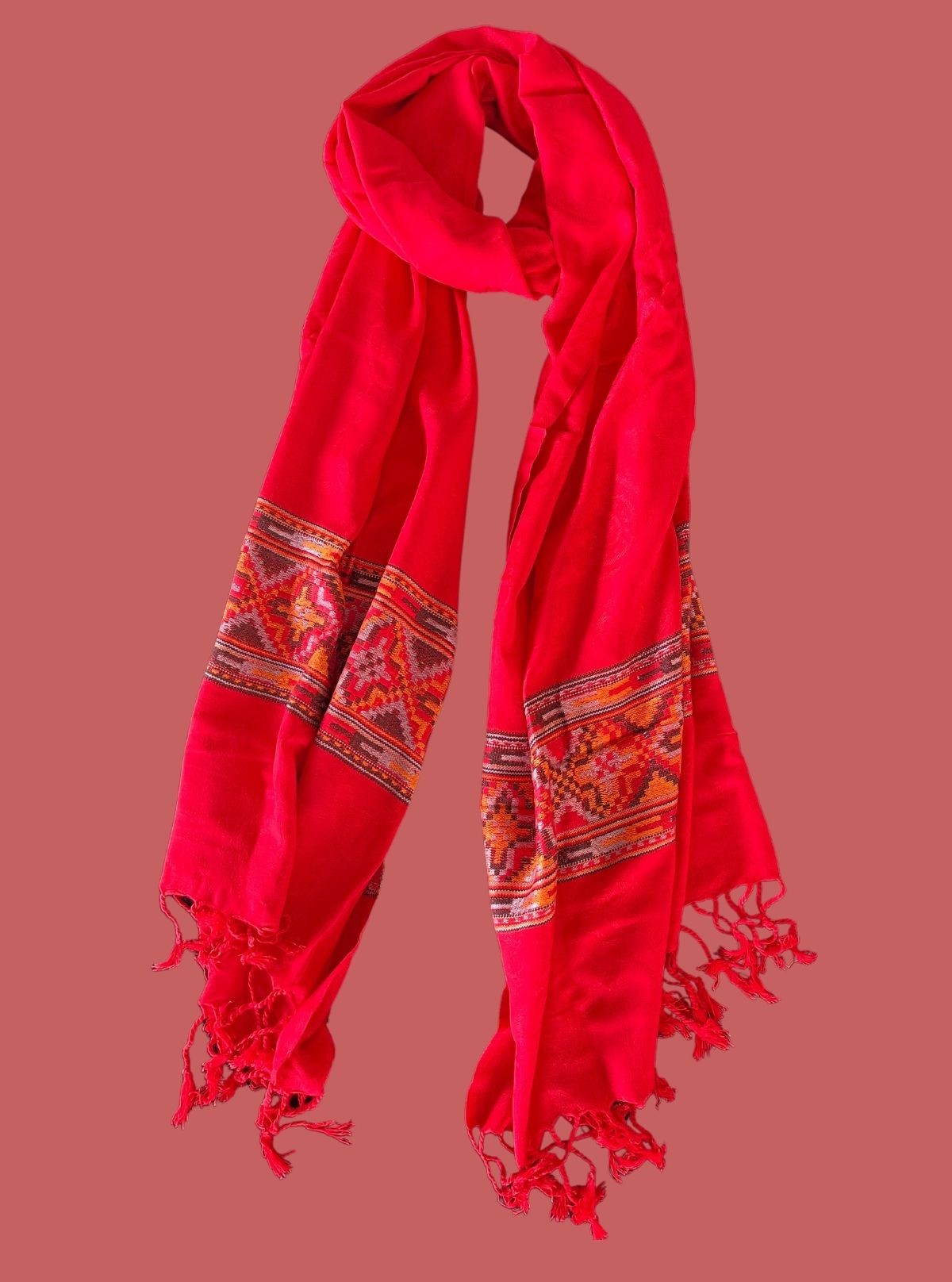 Unisex Red Viscose Blend Stole – Bold, Lightweight & Stylish Layer