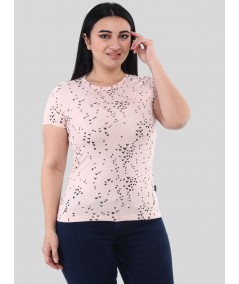 Women's Pink Heart Print T-Shirt – Cute Short Sleeve Tee by Boer and Fitch