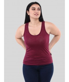 Burgundy Raw Edge Sleeveless Top